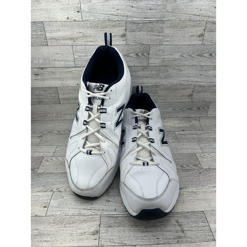 New Balance 608 Mens White Leather Lace Up Athletic Shoes‎ Size 15 EE